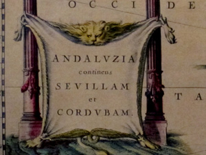 A Sevilla Spain logo in a hotel in Seville, Spain
